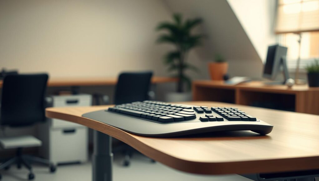 Ergonomische Tastatur am Arbeitsplatz